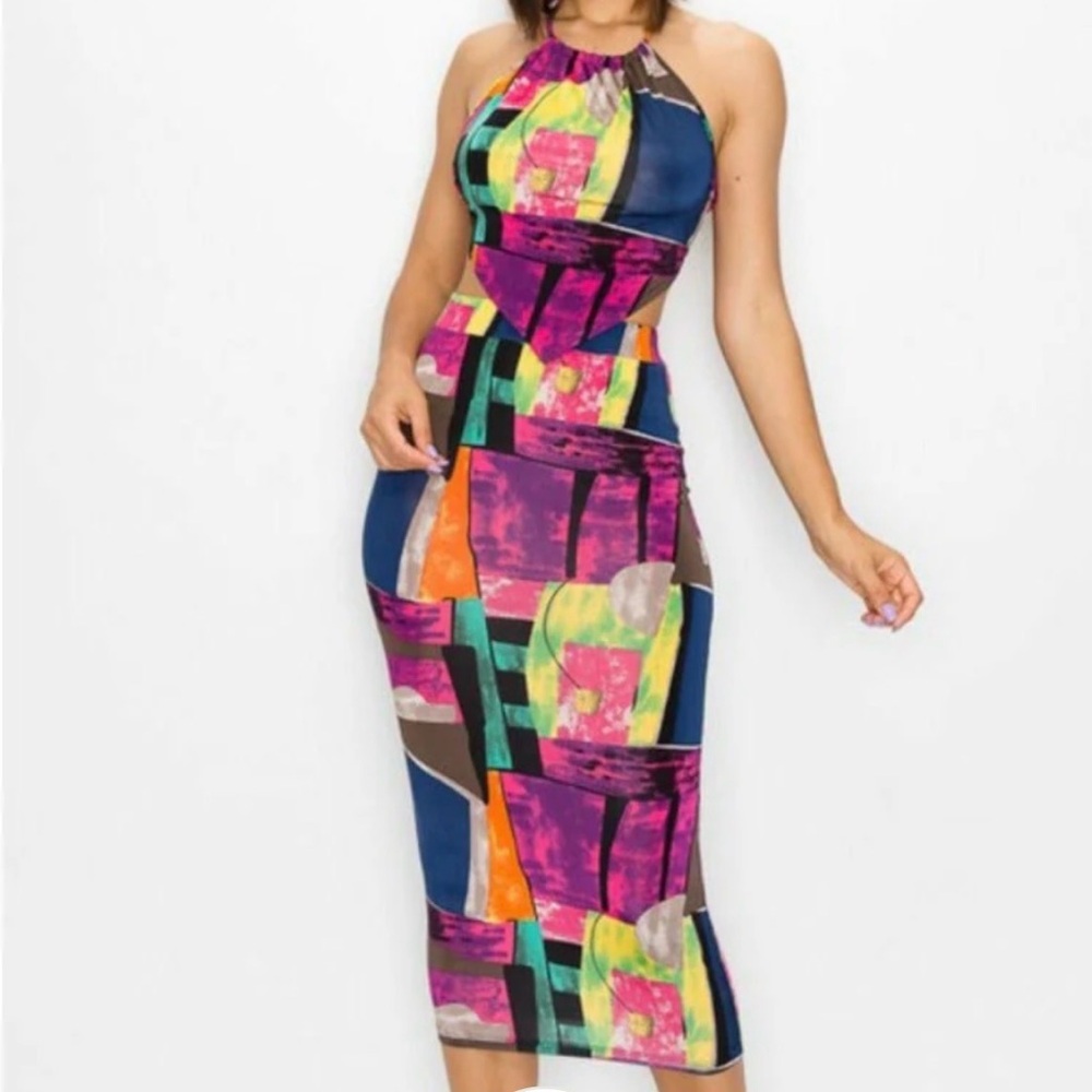 Vibrant Geometric Print Two Piece Set - image 1